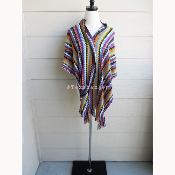 NWT Missoni Wool Chevron Pattern Multicolor Scarf - Picture 3 of 9